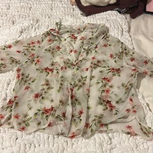 See through button up light weight short sleeve tourist shirt